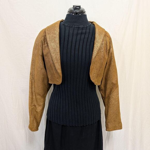 Other Jackets & Blazers - Vintage Gold Cropped Suede Jacket, Size Medium